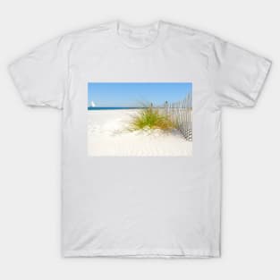 Beautiful White Sandy Beach with blue sky T-Shirt